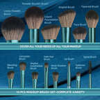 Buy now BS-MALL Makeup Brush Set 14Pcs Premium Synthetic Professional Makeup Brushes Foundation Powder Blending Concealer Eye shadows Blush Makeup Brush Kit Deep Starry Blue at indiglob india