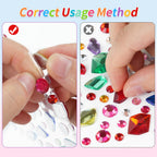 JIUZHU 7500+PCS Jewel Stickers for Crafts, Self Adhesive Gem Stickers Kit, Acrylic Rhinestone Stickers Assorted Shapes for Scrapbooking, Card Making, DIY Projects, Party Decorations