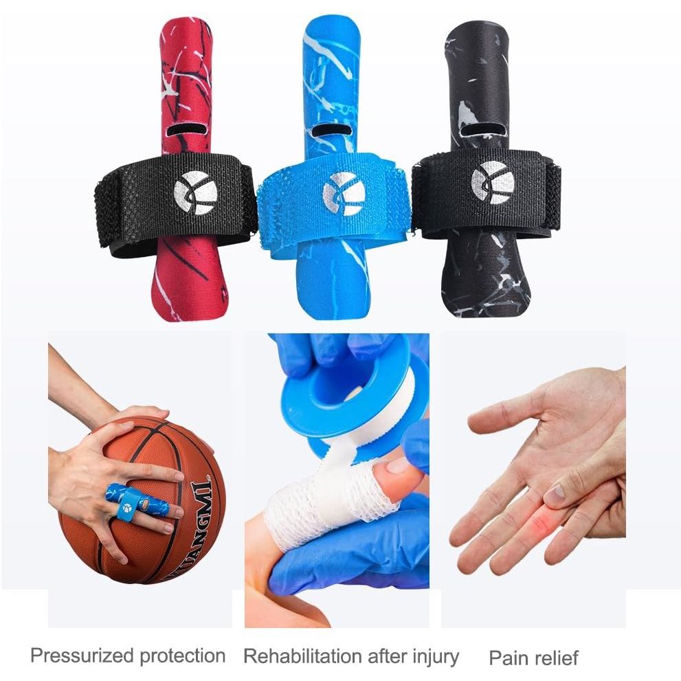 Buy now Kuangmi Finger Sleeve Support Protector Finger Splint Brace Use for Pain Relief and Preventing Sports Injuriesï¼ˆS/M, Blue at indiglob india