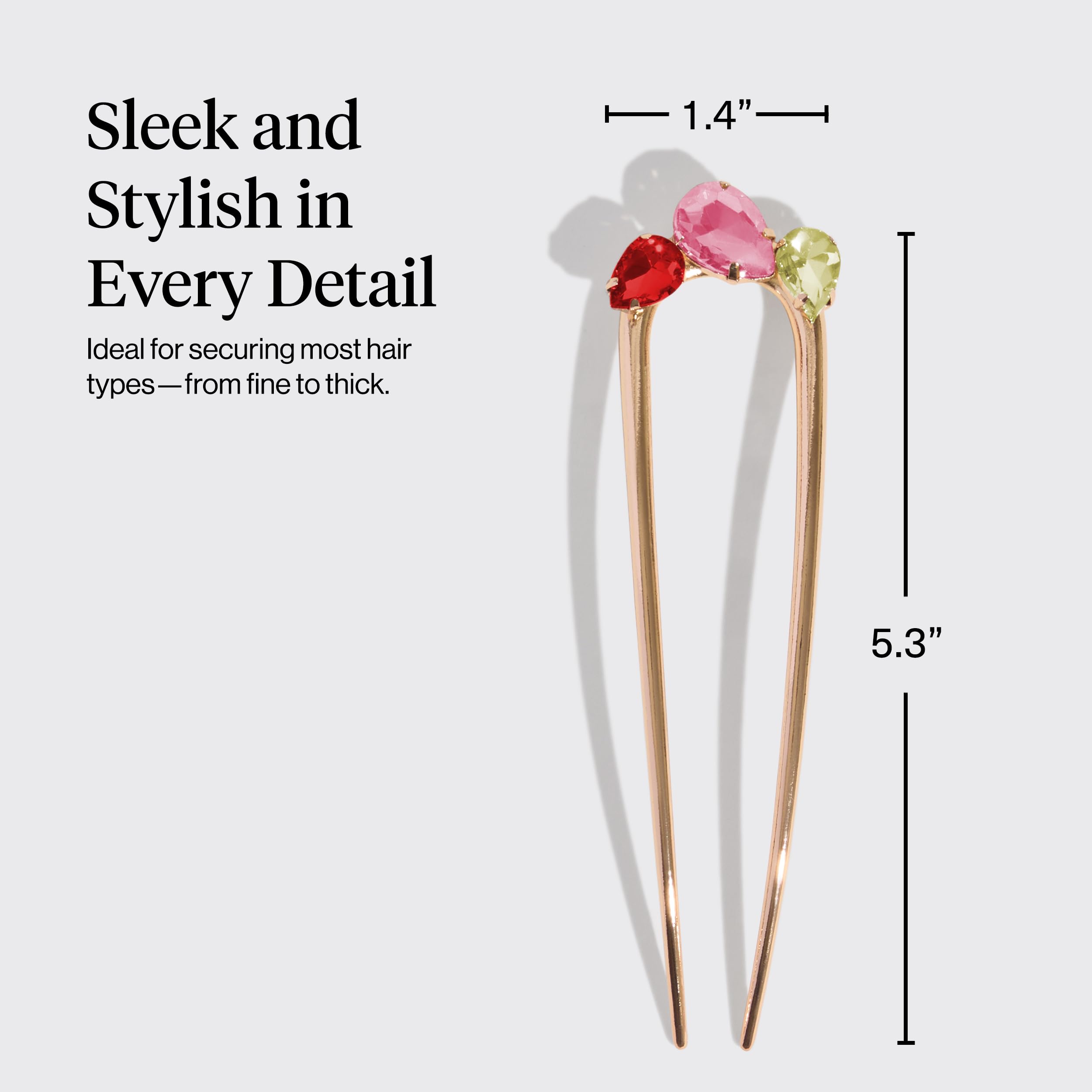 Buy now Kitsch French Hair Pins for Women â€“ Elegant & Durable Metal Hair Fork for Updos, Chignon, Bun & Twist Hairstyles, Secure Hold All Day, Comfortable Fit | Ideal Gifts for Women- Gold, 1pc at indiglob india