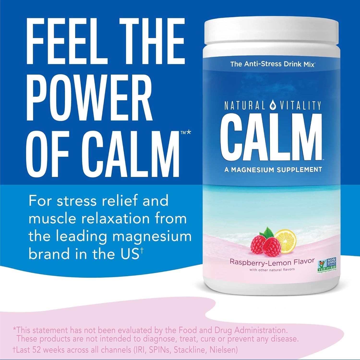 Buy now Natural Vitality Calm, Magnesium Supplement, Anti-Stress Drink Mix Powder, Original, Raspberry Lemon - 8 Ounce (Packaging May Vary) at indiglob india