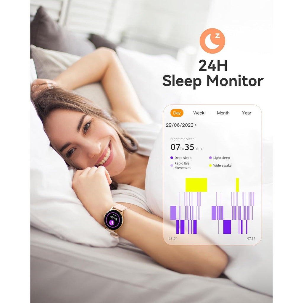 Buy now AGPTEK Smart Watch for Women, 5ATM Waterproof Smartwatch for Android and iOS Phones, Fitness Tracker Watch with 100+ Sports Modes, Heart Rate Monitor Pedometer Sleep Monitor, Pink at indiglob india