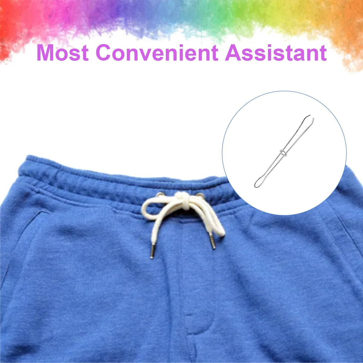 4 Pcs Bodkin Drawstring Threaders,Metal Drawstring Threader Tweezers Easy Quick Insert Drawstring DIY Rope Threader Clip Bodkin Sewing Tool for Sweatpants,Hoodies,Swim Trunks