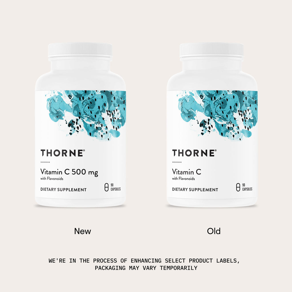 THORNE Vitamin C 500 mg, Citrus Bioflavonoids from Oranges, 90 Capsules | Supports Optimal Immune Function, Collagen Production & Liver Detoxification*, Antioxidant Properties, NSF Contents Certified