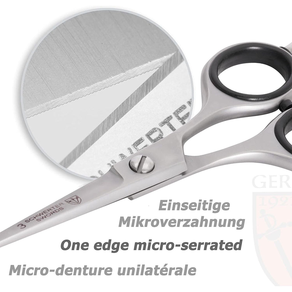Buy now 3 Swords Germany â€“ professional BEARD MUSTACHE HAIR SCISSORS, stainless steel, straight blade, sharp, with black case at indiglob india