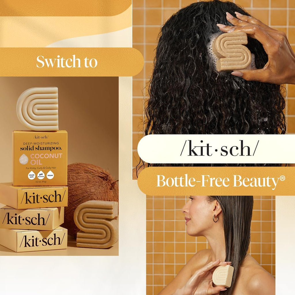 Buy now Kitsch Coconut Oil Shampoo and Conditioner Set Æ’?? Deep Moisturizing Shampoo and Conditioner Bar for Dry Damaged Hair Æ’?? Hydrating Solid Bars for Curly, Coily & Color Treated Hair Æ’?? Made in USA at indiglob india
