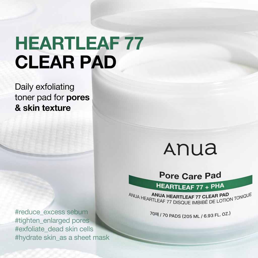 Buy now ANUA Heartleaf 77 Toner Pad 70 Sheets, PHA Dead Skin Care Low pH with Korean toner pads, Daily exfoliating, Quick & Easy Facial Mask With Hearleaf, Korean Skin Care at indiglob india