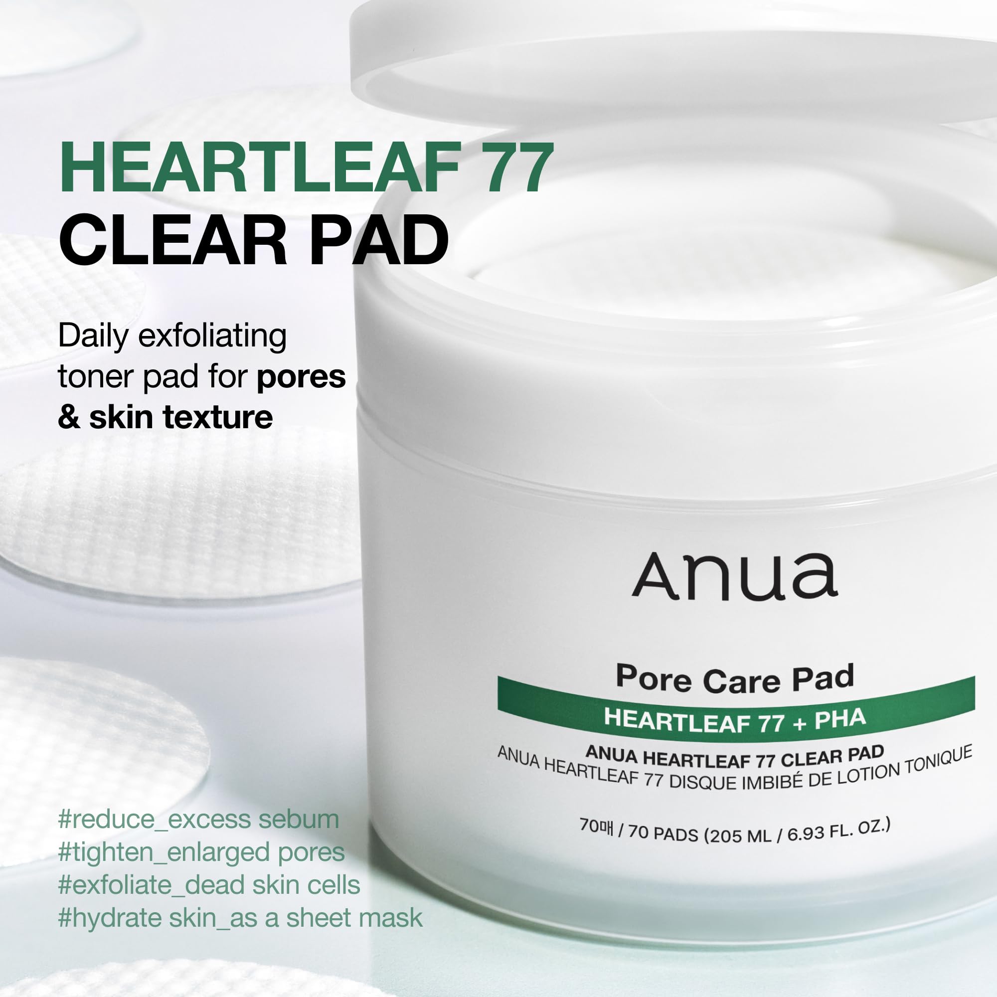 Buy now ANUA Heartleaf 77 Toner Pad 70 Sheets, PHA Dead Skin Care Low pH with Korean toner pads, Daily exfoliating, Quick & Easy Facial Mask With Hearleaf, Korean Skin Care at indiglob india