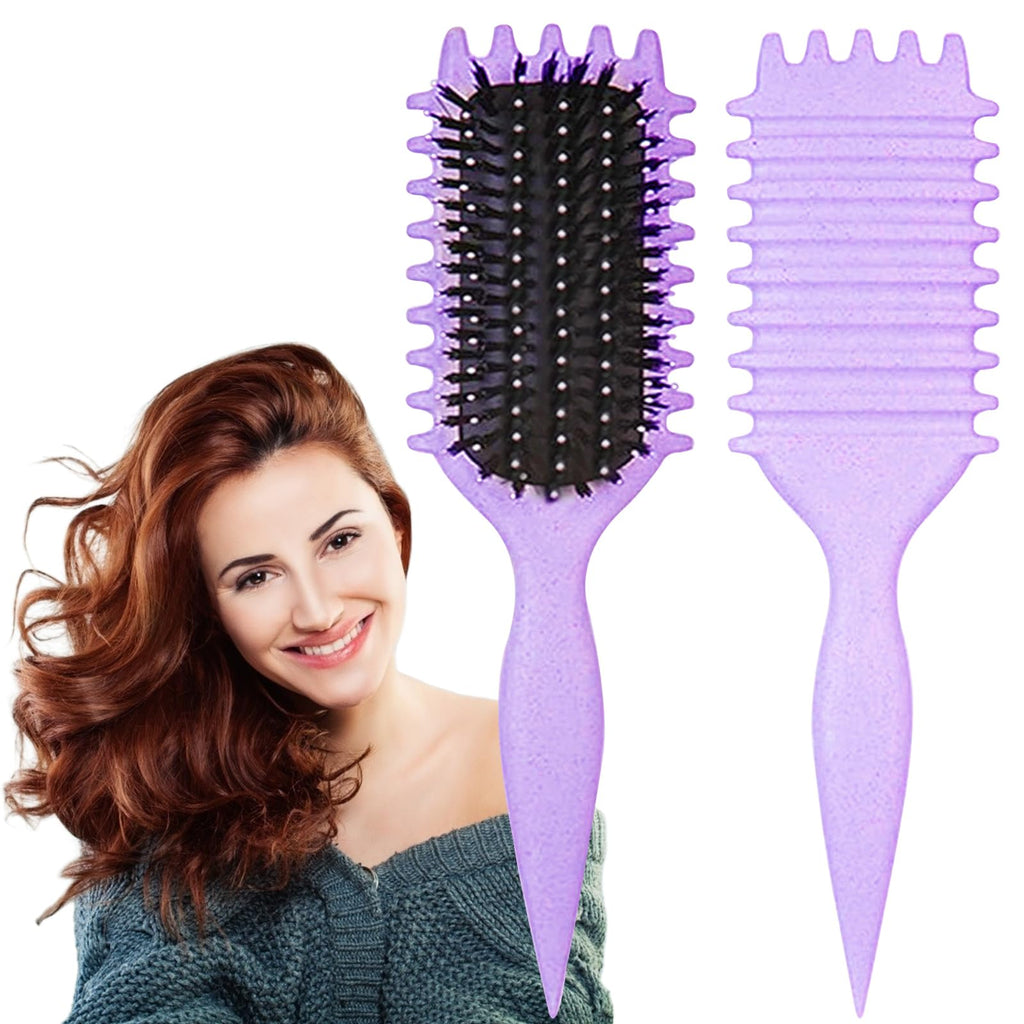 1 PCS Curly Hair Brush, Curl Defining Brush (Purple) | Curly Hair to Reduce Pulling