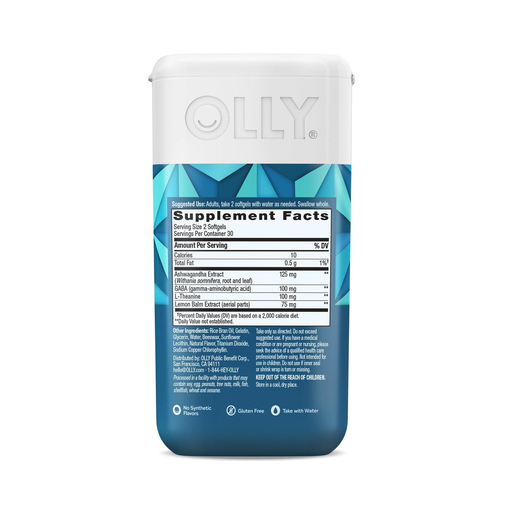 OLLY Ultra Strength Stress Softgels, Stress and Mood Support* - 60 Count