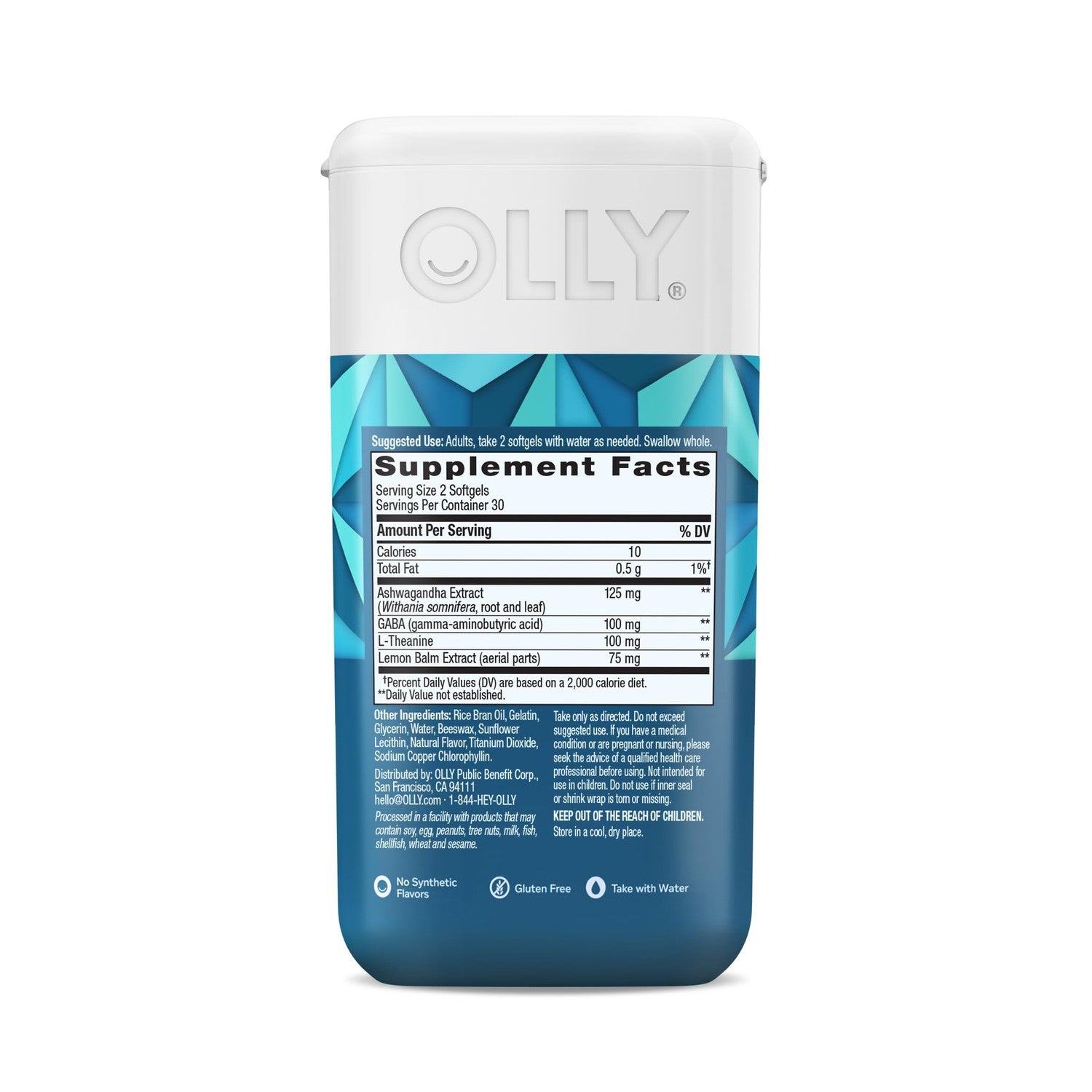 OLLY Ultra Strength Stress Softgels, Stress and Mood Support* - 60 Count