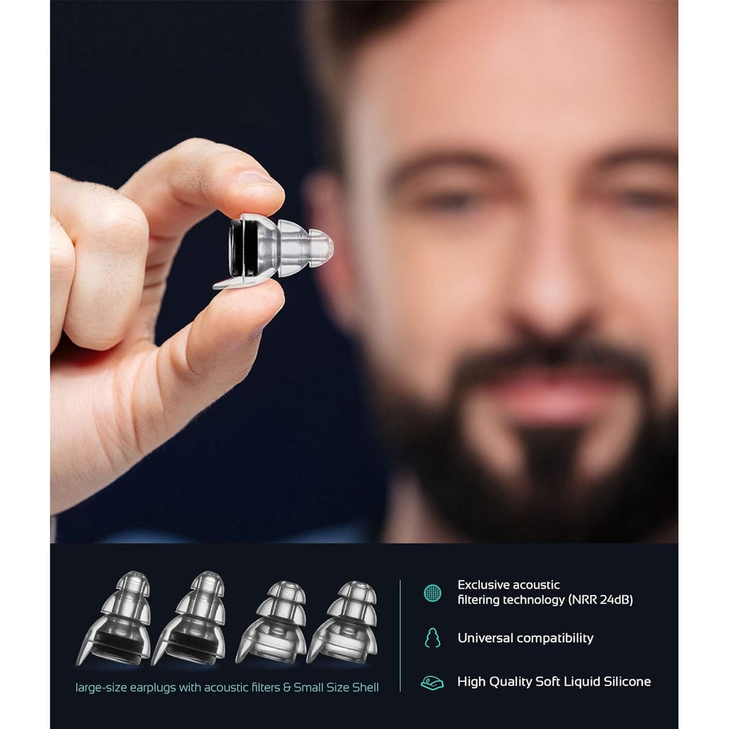 Buy now High Fidelity Concert Earplugs, Reusable Musicians Ear Plugs, 24dB Advanced Filter Technology Ear Protection at indiglob india