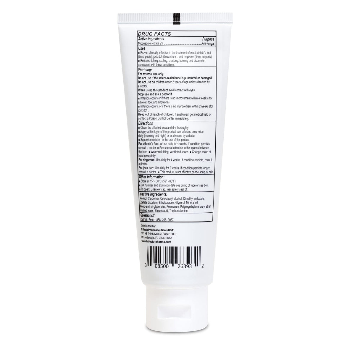Globe Miconazole Nitrate 2% Antifungal Cream, 4 oz Tube, 1 Pack