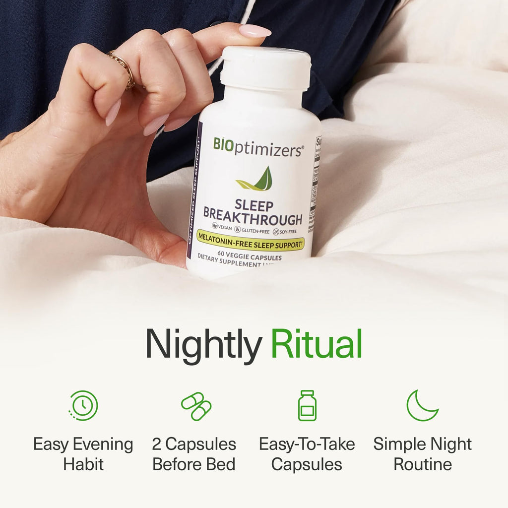 BIOptimizers Sleep Breakthrough Capsules - Natural Support Supplement | Calming Relief Aid for Adults | Non-Habit Forming | 60 Capsules