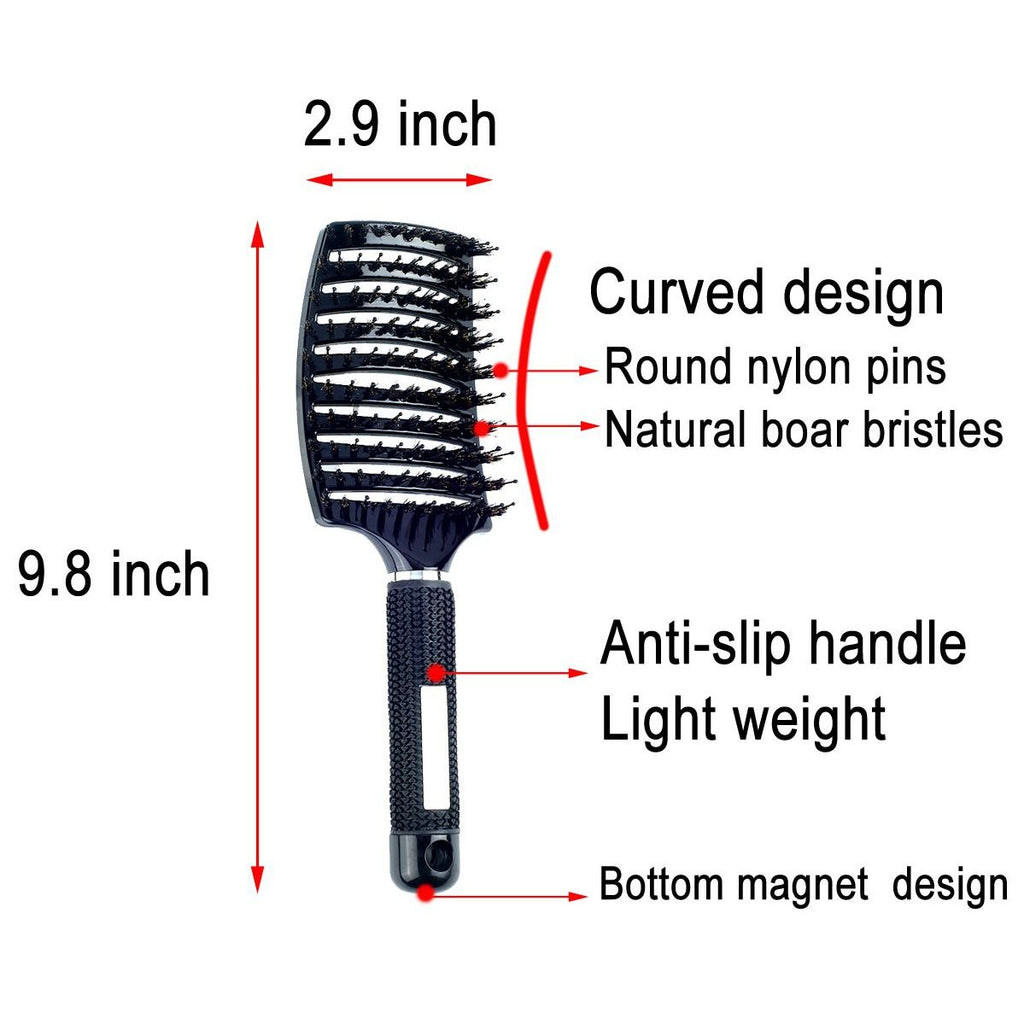 Buy now PERFEHAIR Natural Boar Bristle Hair Brush - Curved Vented Detangling Blow Dry Brush for Women Long, Thick, Thin, Curly Hair at indiglob india
