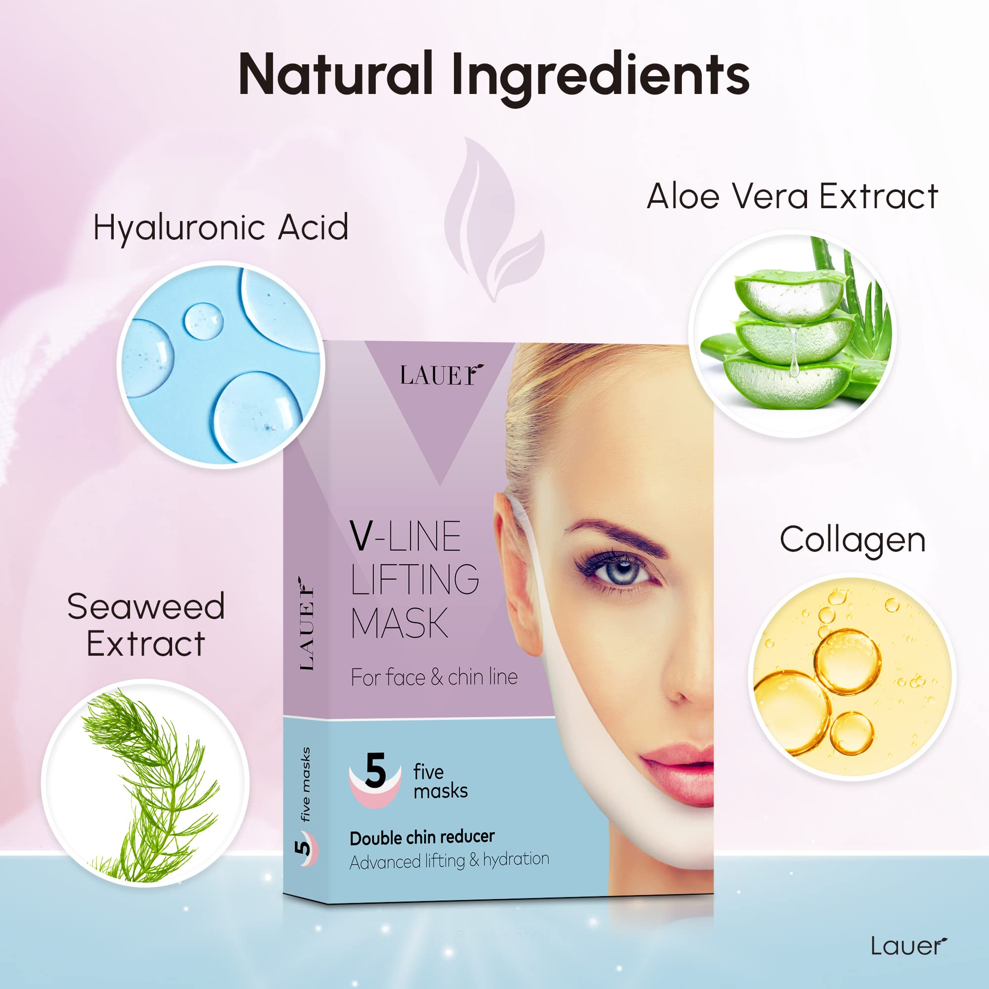 V Shaped Contouring Face Mask Line Shaping Lifting Belt Neck Reduction Jawline Lift Tape Enhancer Firming Chin Up Collagen Hyaluronic Acid Aloe Vera