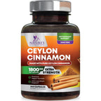 Organic Ceylon Cinnamon Capsules - Extra Strength Certified Organic Ceylon Cinnamon Supplement 1800mg Per Serving - Energy & Heart Support Antioxidant Pill for Women & Men, Bottled USA - 120 Capsules