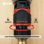 Eden 95210 Premium Garden Hose Quick Connect Set | 5-Piece Snap & Lock Fittings with Water Stop & Secure Twist-Lock Design