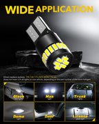 Buy now AUXITO 194 LED Light Bulb 6000K White 168 2825 W5W T10 Wedge 24-SMD 3014 Chipsets LED Replacement Light Kit Error Free for Car Interior Dome Map Door License Marker Lights, Pack of 10 at indiglob india