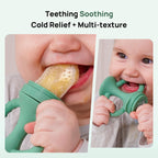 Papablic Easyhold Baby Fruit Food Feeder, Teething Relief & Frozen Teether