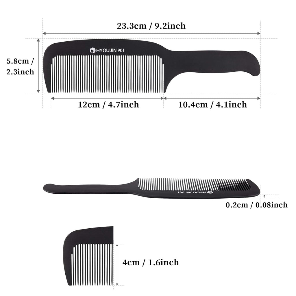 Buy now HYOUJIN 901 Black Carbon Flat Top Clipper Comb 230â„ƒ Heat Resistant Hair Cutting Combs Great for Clipper-cuts and Flattops at indiglob india