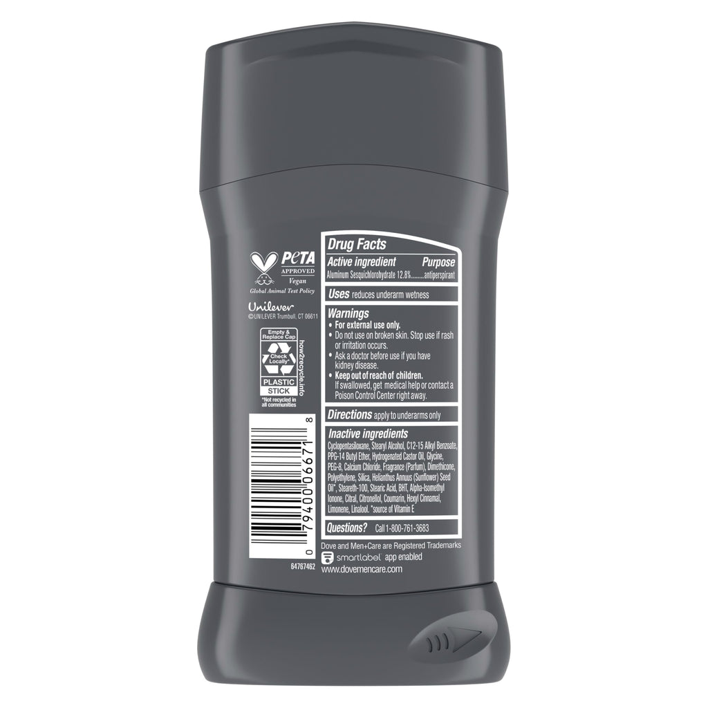 Dove Men+Care Antiperspirant Deodorant Stick 4 Count Clean Comfort 72-Hour Sweat & Odor Protection Antiperspirant for Men With 1/4 Moisturizing Cream 2.7 oz