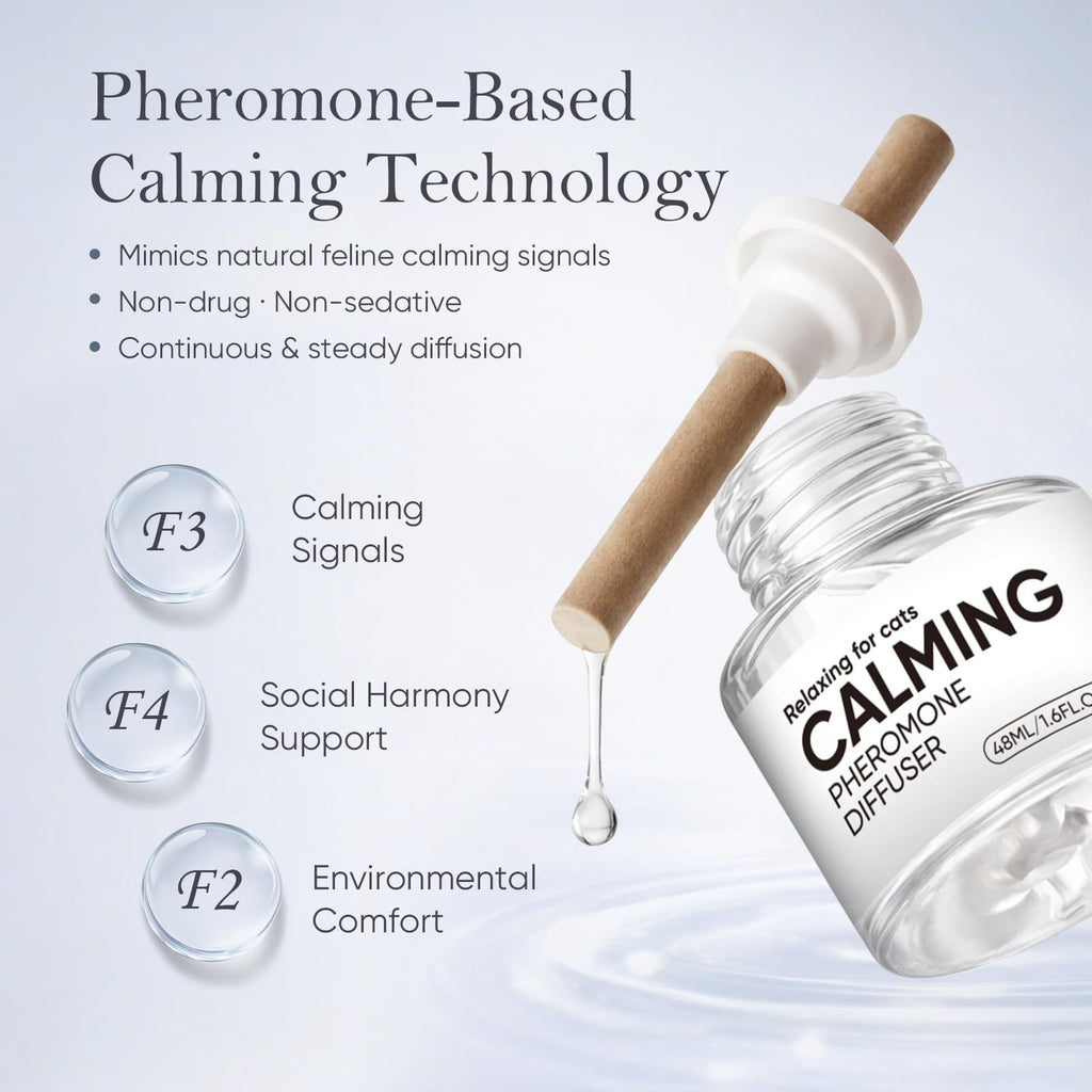 Cat Calming Pheromone Diffuser Feline Pheromones Multicat Diffuser Refills Plug in for Anxiety, Stress, Alone At Home,Spraying, Fighting, Scratching Cat Calm Relaxing 6 in 1 (2 Diffusers & 4 Refills)