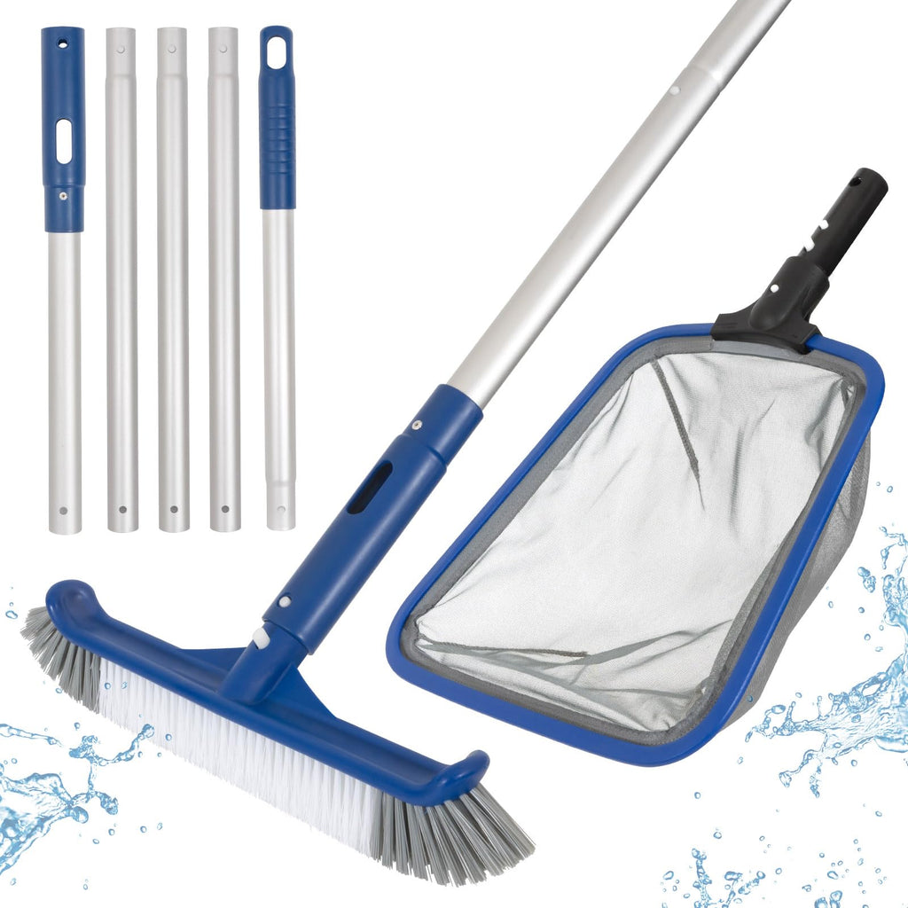 POOLAZA 3-in-1 Pool Cleaning Kit with Pool Net, Pool Brush & 73" Pool Pole