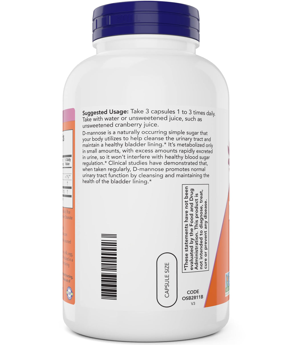 Buy now Now D-Mannose 500 mg, 300 Capsules - Vegan, Non GMO Supplement for Women and Men - Supports Healthy Urinary Tract, Cleanses The Bladder at indiglob india