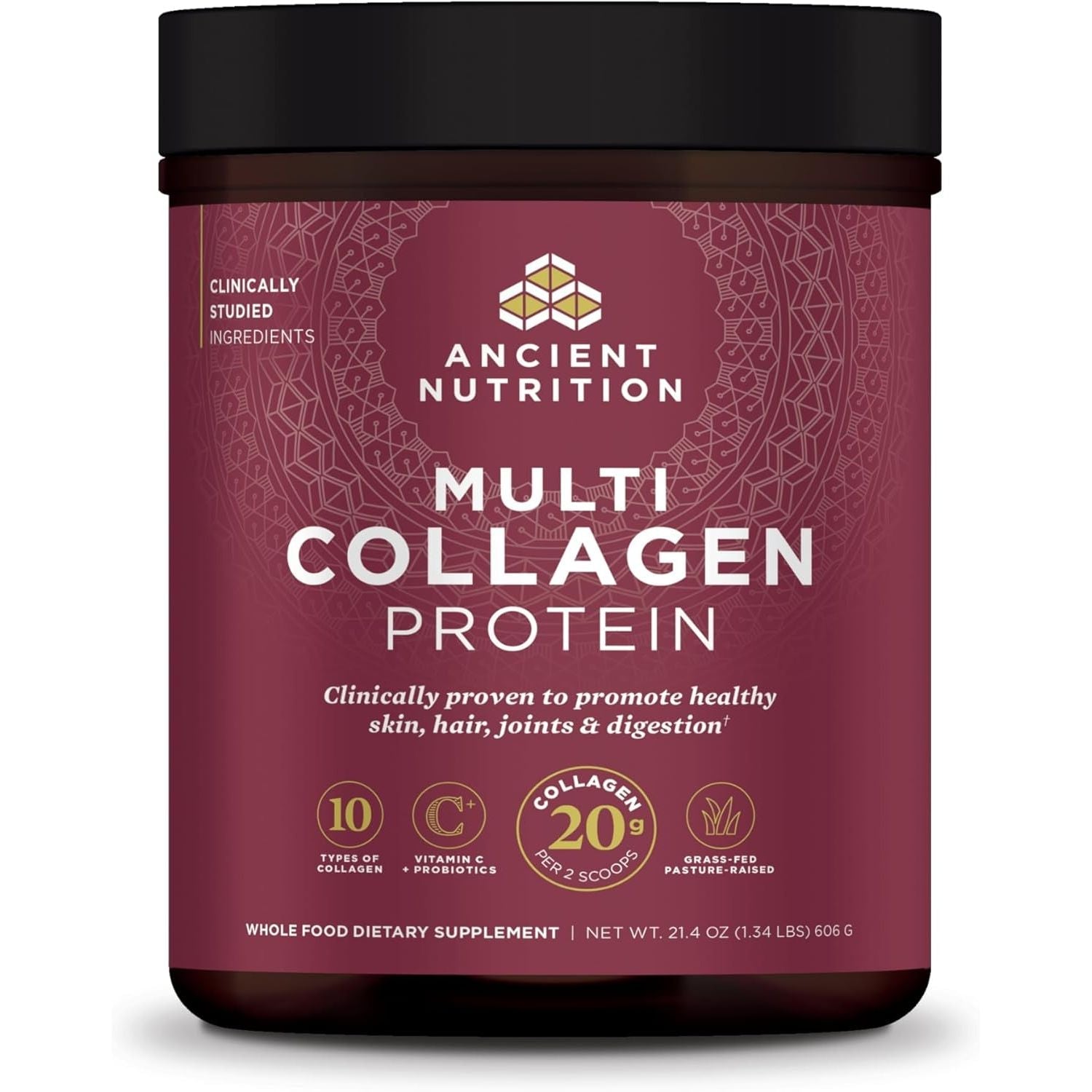 Buy now Ancient Nutrition Collagen Powder Protein with Probiotics, Unflavored Multi Collagen Protein with Vitamin C, 45 Servings, Hydrolyzed Collagen Peptides Supports Skin and Nails, Gut Health, 16oz 1.34 Pound (Pack of 1) Unflavored at indiglob india