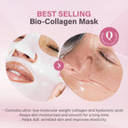 Bio-Collagen Face Mask Overnight – Hydrating Korean Sheet Mask – Niacinamide & Low Molecular Collagen – Firming & Smoothing Skincare for All Skin Types – 4 Masks