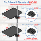 Buy now Functional Microphone Stand Tray with Adjustable Mic Stand Phone Holder - 8.7"x6.5" Mic Stand Tray Shelf Clamp-On Music Stand Accessory for Live Streaming Karaoke Recording at indiglob india