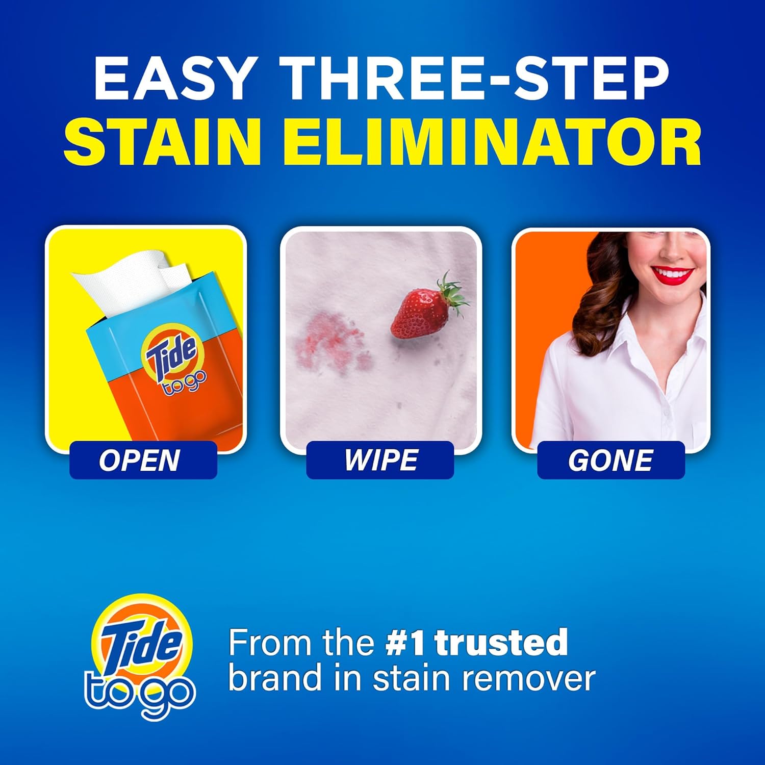 Buy now Tide To Go Stain Remover Wipes for Clothes, Instant Laundry Travel Stain & Spot Remover, 3 Pack, (30 Wipes Total) at indiglob india