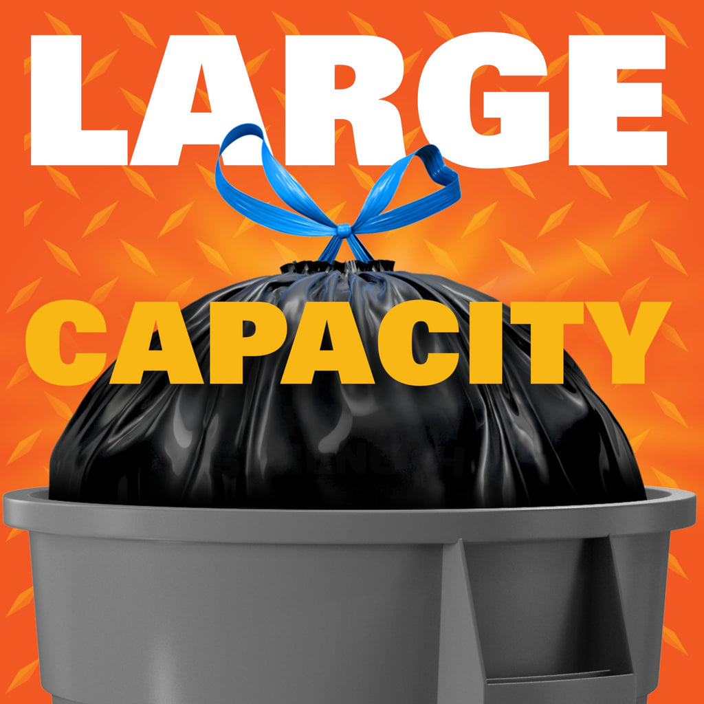 Hefty Strong Lawn and Leaf 39 Gallon Trash Bags, Heavy Duty, Black, 38ct