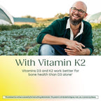 MegaFood Vitamin D3 & K2 5000 IU (125 mcg), 60 Mini Capsules | Supports Bone, Teeth, Muscle & Immune Health, Vitamin K2 & K Support the Function of D3, Non-GMO, Vegetarian, 60 Servings