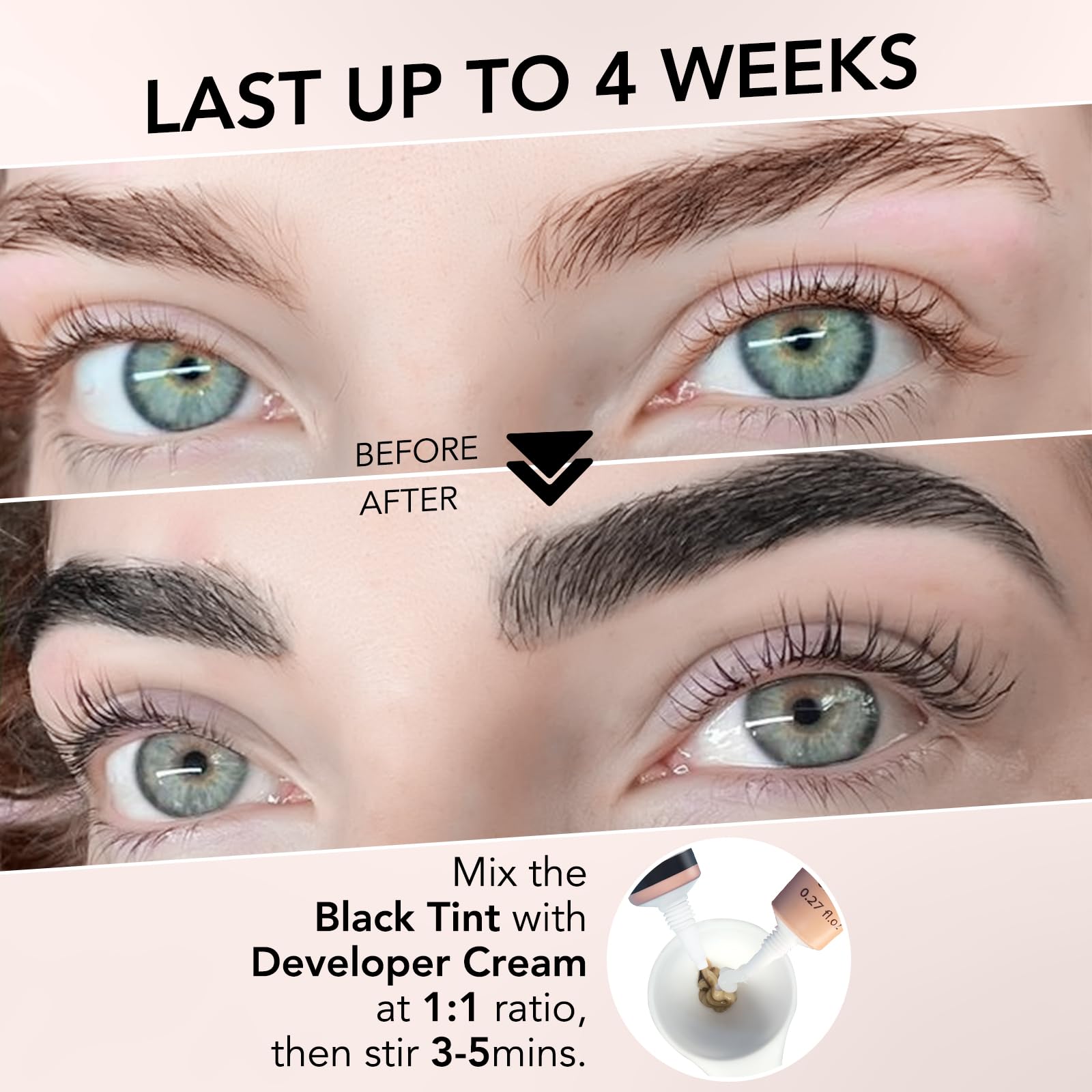 Lash Color Kit, Black Eyelash Color Kit with Natural Results, 8 ml | Temporary Color for Eyebrows Lashes Easy Use for Salon and Home