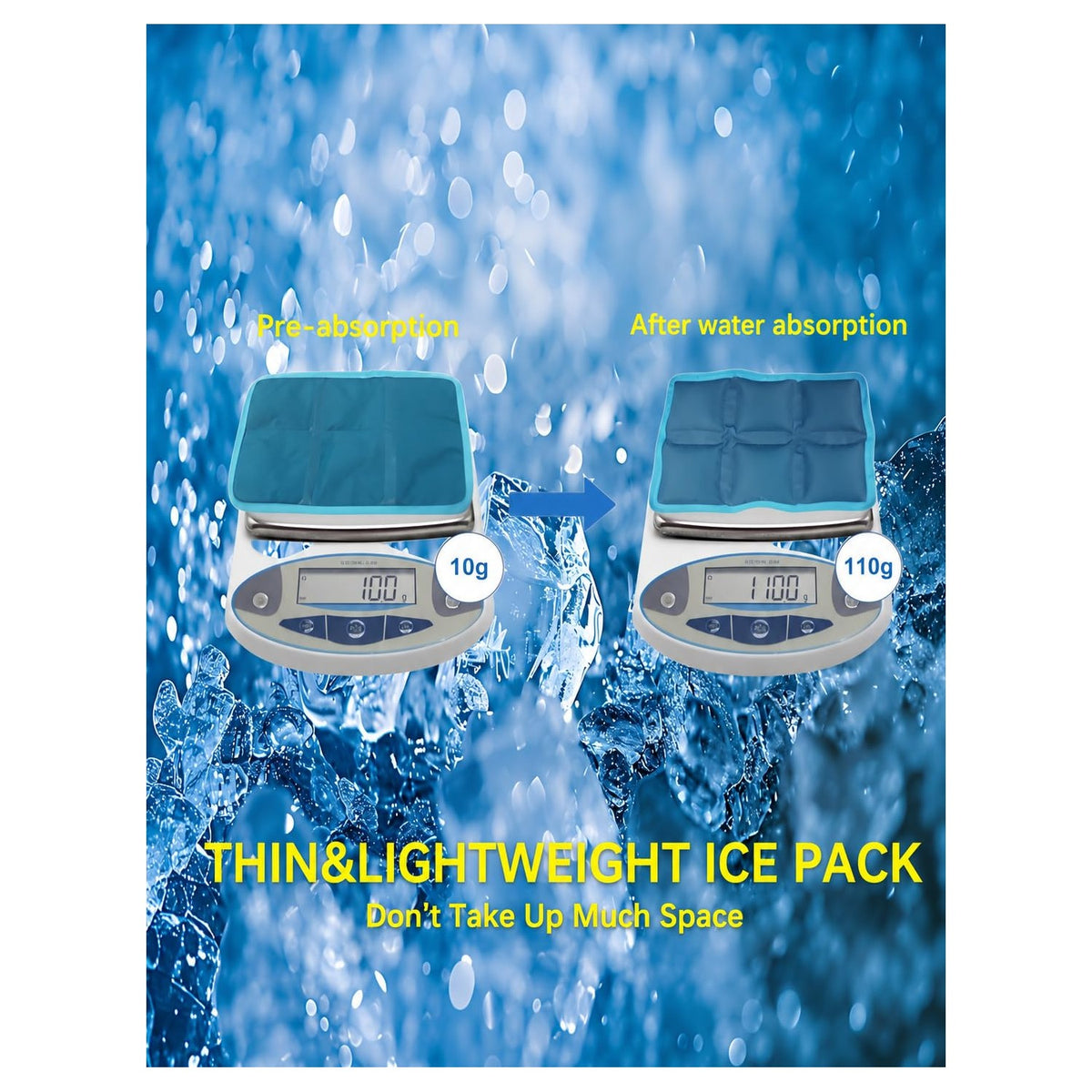 aadsioahd 4 Pack Ice Packs for Lunch Boxes, Slim Reusable Freezer Packs