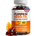 Sugar-Free Pumpkin Seed Oil Gummies for Hair, Skin, Bladder, Orange Flavor | Rich in essential fatty acids & antioxidants for scalp, urinary flow & prostate support, vegan, non-GMO, made in USA