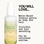 Pacifica Tahitian Gardenia Perfumed Hair & Body Mist, Alcohol-Free Spray Designed For Head-To-Toe Wear, Vegan & Cruelty-Free, 6 Fl Oz