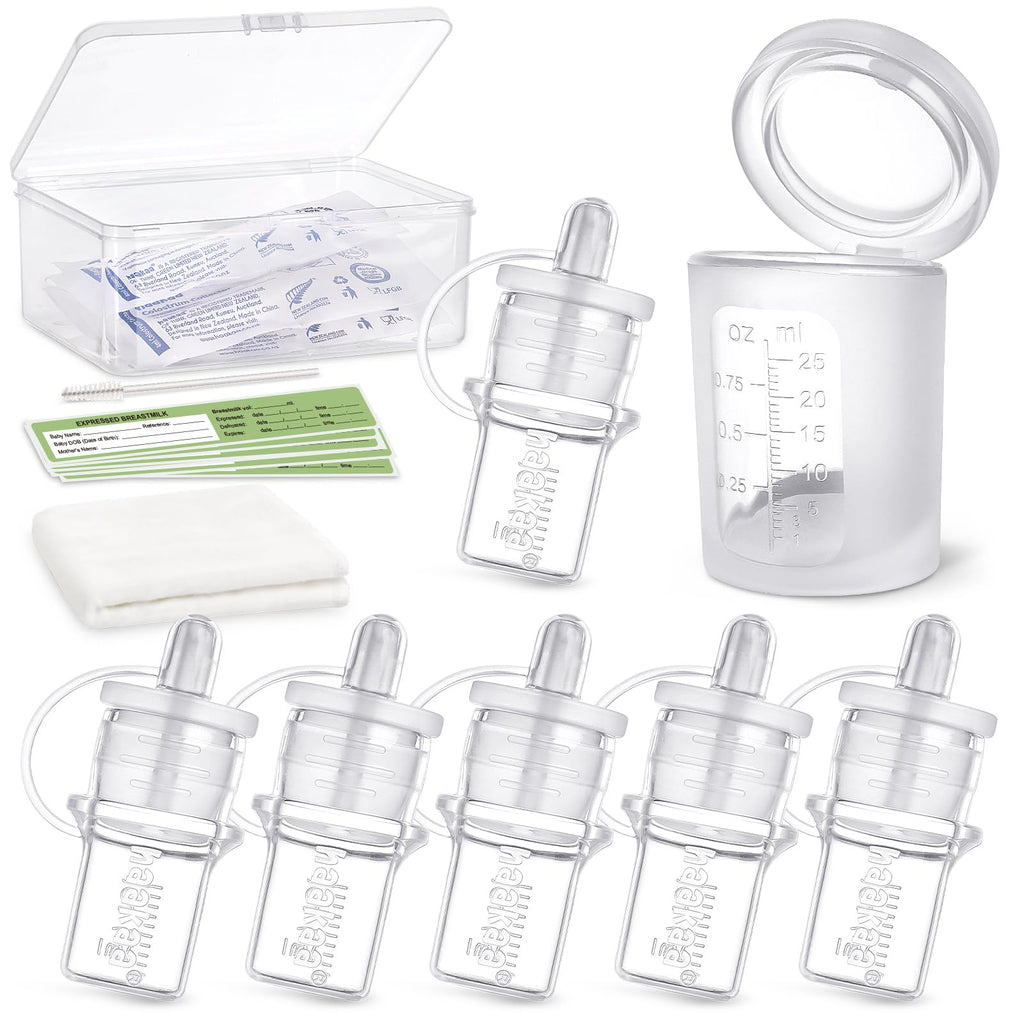 Buy now haakaa Colostrum Collector Kit Breast Milk Collector with Cotton Cloth Wipe and Storage Case, Ready-to-Use, Reusable, 4ml/6pcs at indiglob india