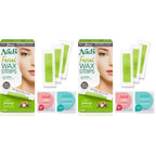 Nad's Facial Wax Strips - Hypoallergenic All Skin Types - Facial Hair Removal For Women - At Home Waxing Kit with 20 Face Wax Strips + 4 Calming Oil Wipes + Skin Protection Powder