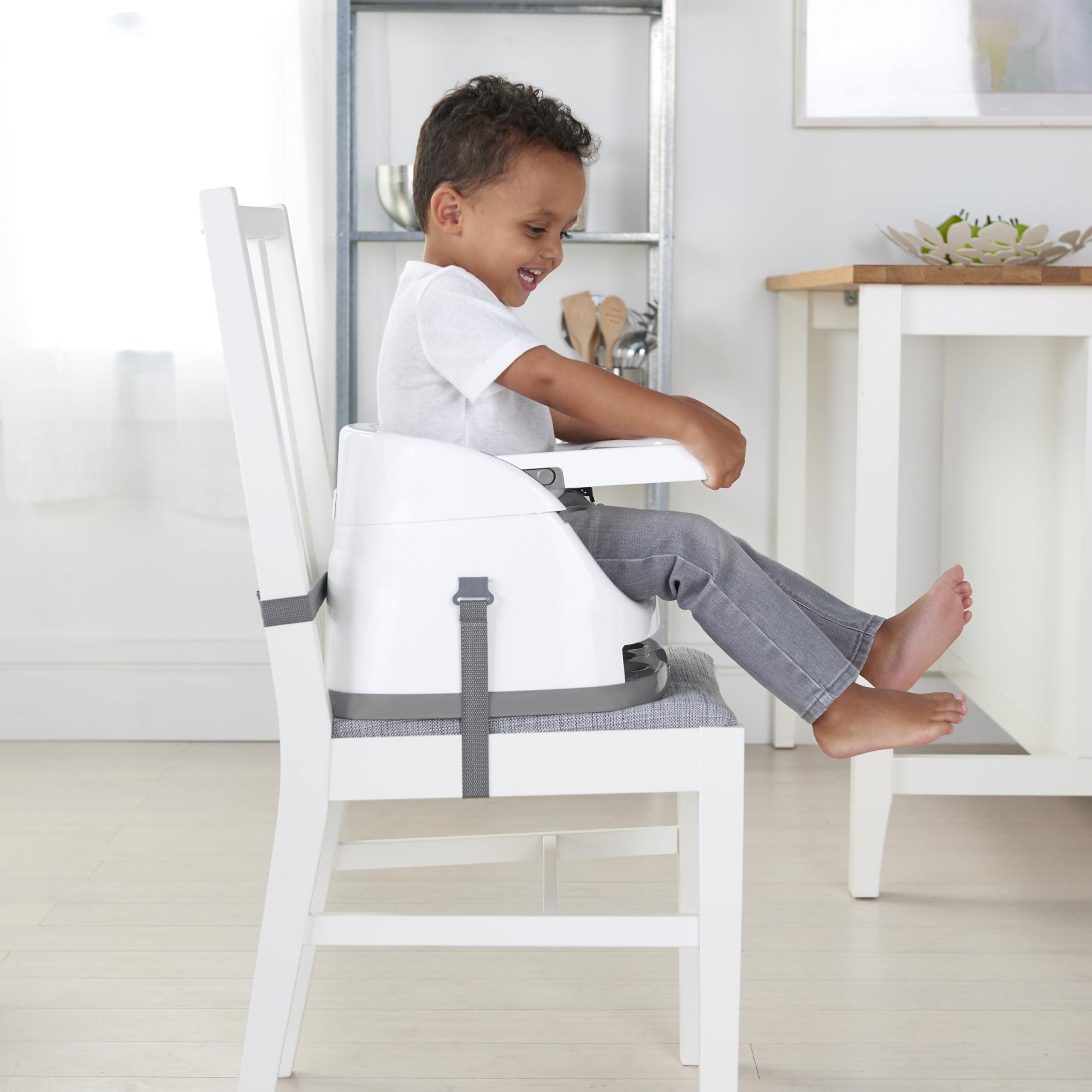 Buy now Ingenuity Baby Base 2-in-1 Booster Feeding and Floor Seat with Self-Storing Tray - Peacock Blue at indiglob india