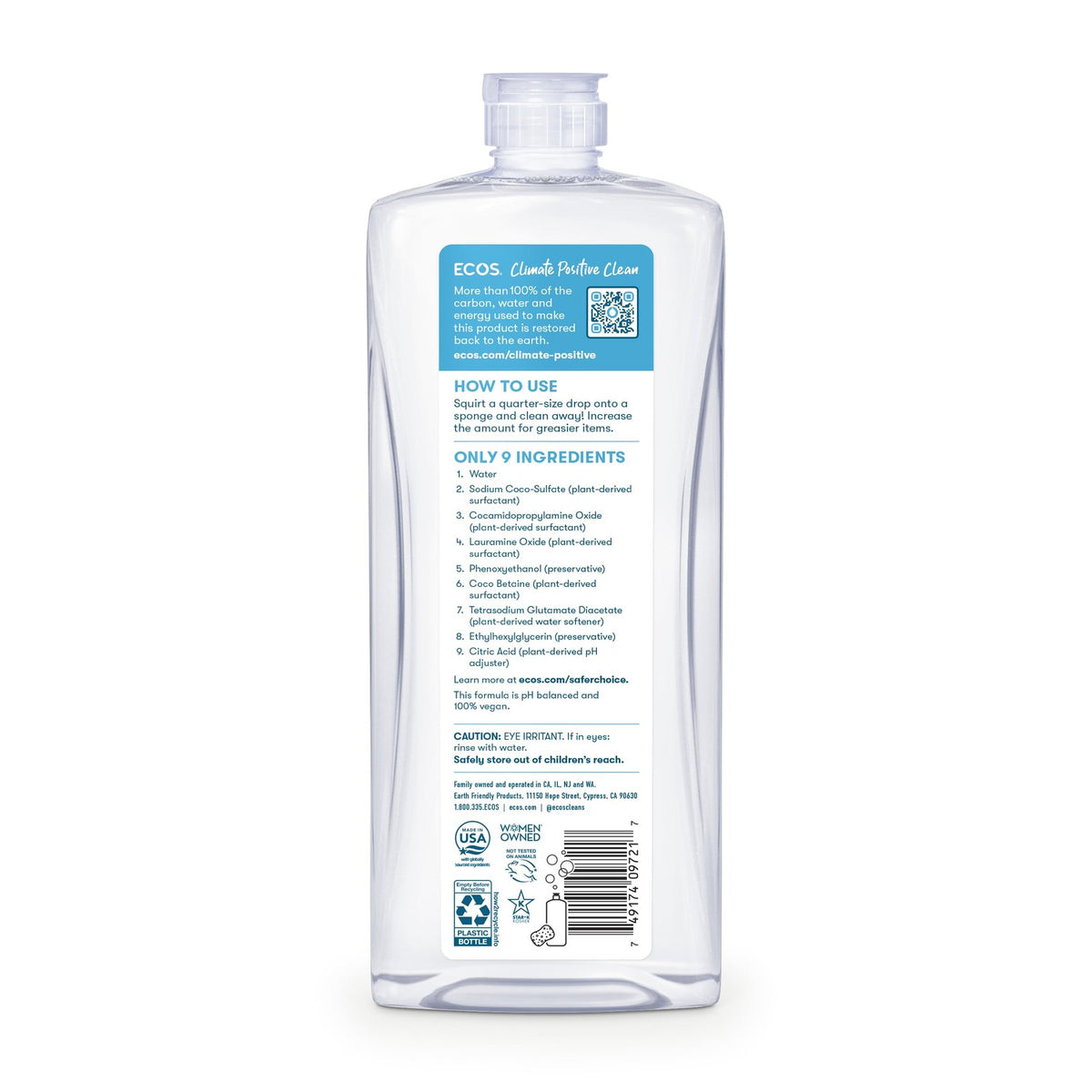 ECOS, Earth Friendly Products Dishmate Detergent and, Free & Clear, 25 Fl Oz