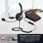 Buy now AGPTEK® Hands-Free Call Center Noise Cancelling Corded Monaural Headset Headphone for Desk Telephone with 4-Pin RJ9 Crystal Head at indiglob india