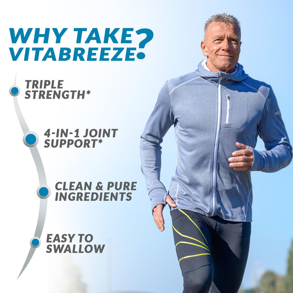 VitaBreeze Glucosamine Chondroitin MSM & Turmeric Supplement, 248 Capsules | Triple Strength Joint Support Supplement, Suitable for Men and Women