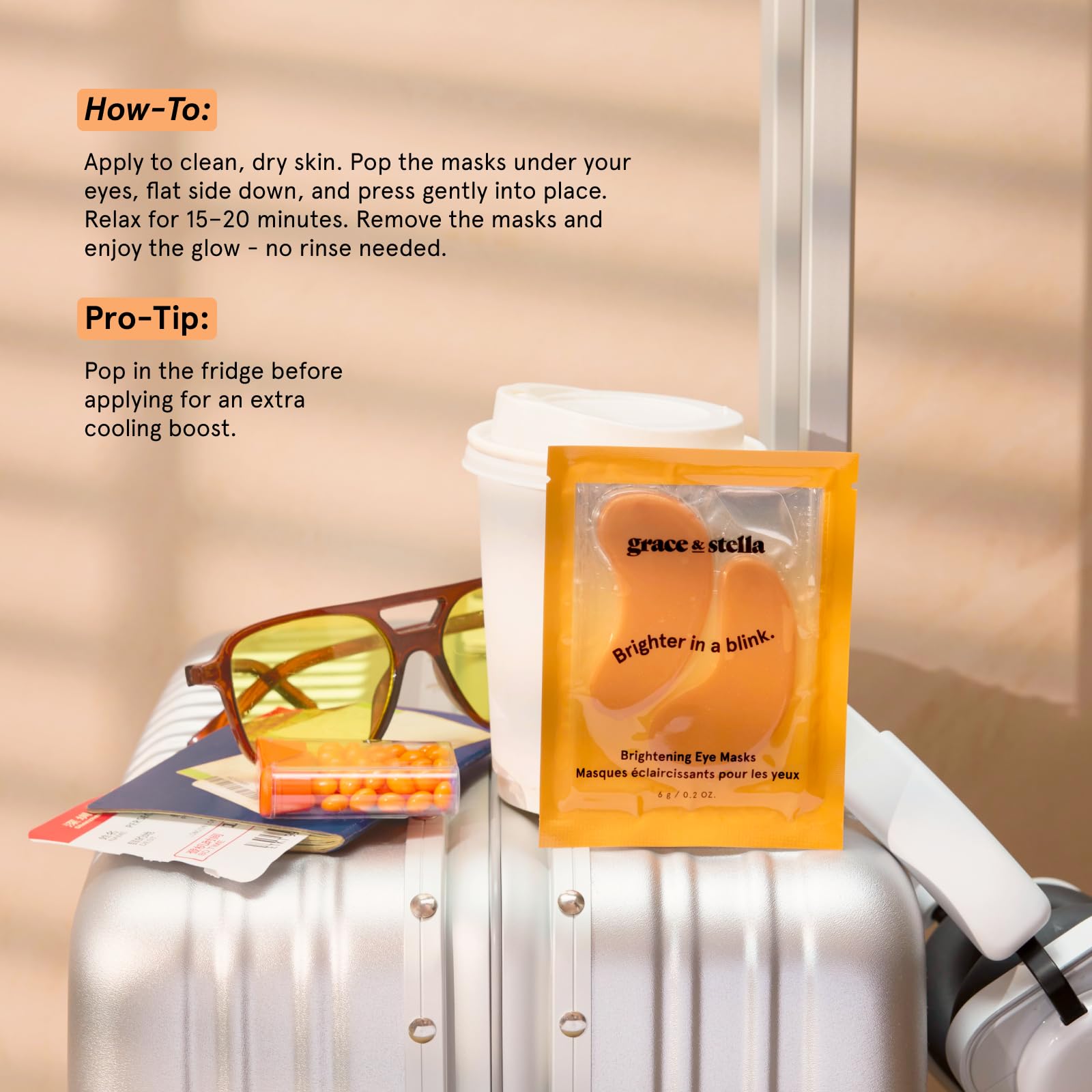 grace & stella Brightening Eye Patches for Dark Circles (6 Pairs)