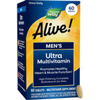 Nature's Way Alive! Men’s Daily Ultra Potency Multivitamin Tablets, 150 ct | Complete High Potency Men’s Daily Vitamin Promotes Heart & Muscle Function*, B-Vitamins, Zinc and Antioxidants