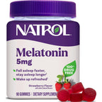Natrol Melatonin 5 mg Gummies, Sleep Support for Adults, 90 Count | Supplement to Fall Asleep Faster & Stay Asleep Longer, Wake Up Refreshed, 100% Drug-Free, Strawberry-flavored, 90 Day Supply