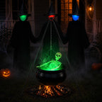 Halloween Decorations Outside - Large Witches Cauldron on Tripod with Skeleton & Fog Maker - Skeleton Halloween Party Decor for Outdoor Yard Home Porch