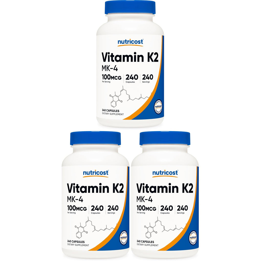 Nutricost Vitamin K2 (MK4) 240 Capsules (100mcg) - Gluten Free and Non-GMO